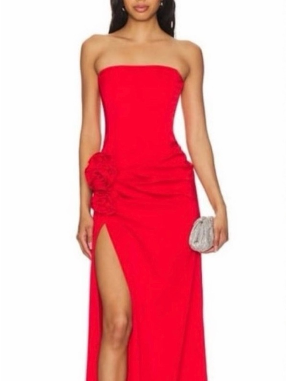 NBD Red Evening Gown with Side Slit